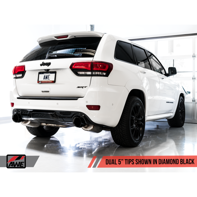 AWE Tuning 2020 Jeep Grand Cherokee SRT Touring Edition Exhaust - Diamond Black Tips - T1 Motorsports
