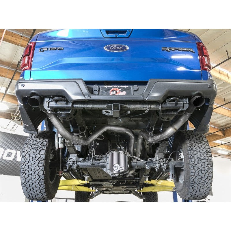 aFe MACH Force-Xp Cat-Back Exhaust w/Dual Hi-Tuck Tips Black 17-18 Ford F-150 Raptor V6-3.5L (tt)