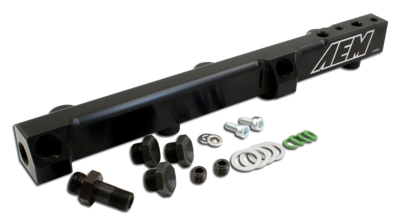 AEM 90-93 Accord DX/LX/SE/EX & 92-01 Prelude S/Si/Si VTEC Black Fuel Rail - T1 Motorsports