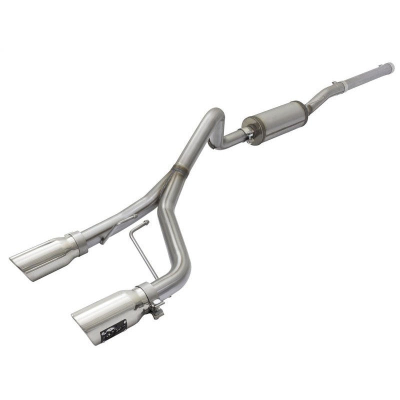 aFe Rebel Series CB 2.5in Dual Center Exit SS Exhaust w/ Polish Tip 07-15 Jeep Wrangler 3.6L/3.8L V6