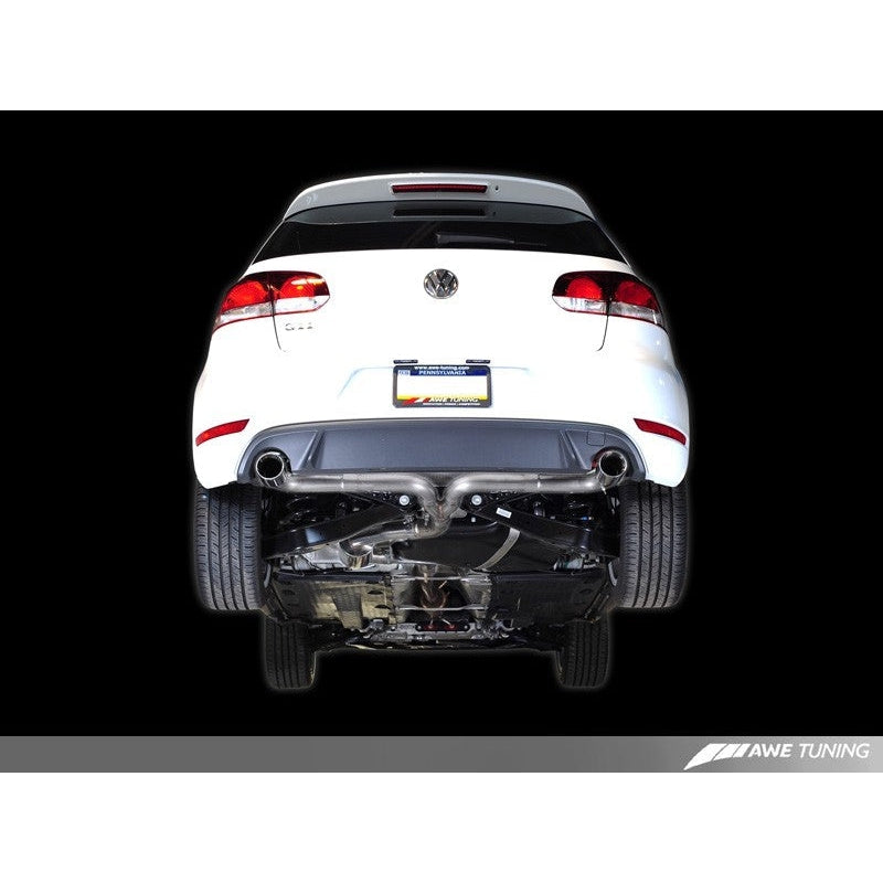 AWE Tuning Mk6 GTI Performance Catback - Chrome Silver Round Tips - T1 Motorsports