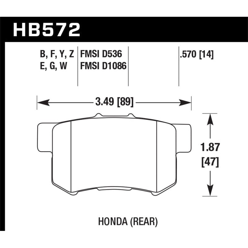Hawk 2001-2003 Acura CL Type-S HPS 5.0 Rear Brake Pads - T1 Motorsports