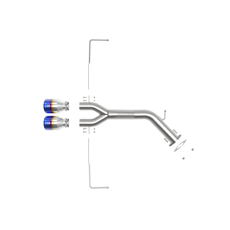 aFe Takeda 3in-2.5in 304 SS Axle-Back Exhaust w/Blue Flame Tip 19-20 Hyundai Veloster I4-1.6L(t)