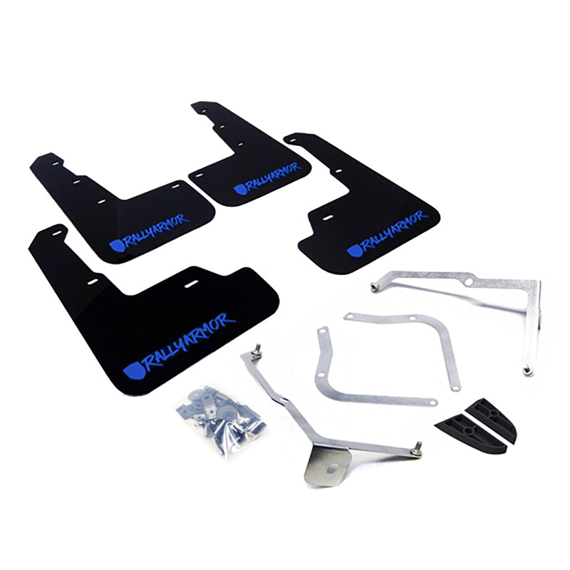 Rally Armor 15-21 Subaru WRX &amp; STI Black Mud Flap Blue Altered Font Logo - T1 Motorsports