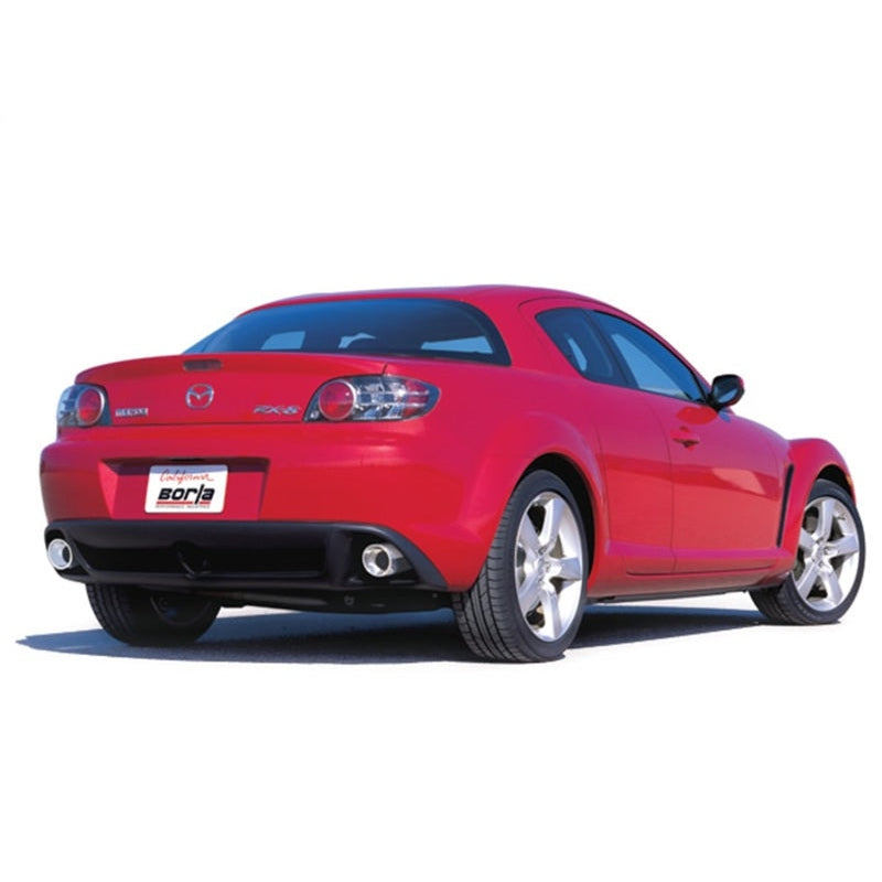 Borla 03-09 Mazda RX-8 1.3L Single Round Rolled Angle-Cut Cat-Back Exhaust - T1 Motorsports