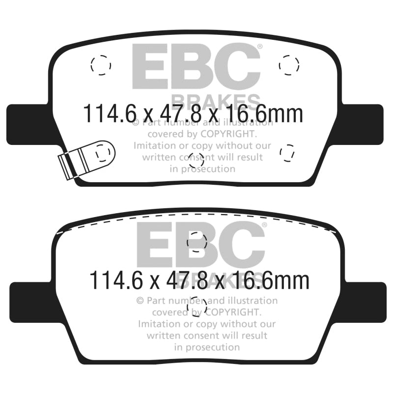EBC Redstuff Brake Pads -  2016+ Cadillac CT6 2.0L Turbo - Rear Brake Pads