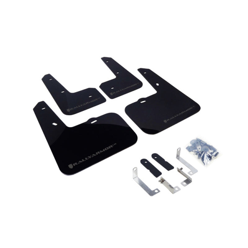 Rally Armor 12-18 Hyundai Veloster Black UR Mud Flap w/ Grey Logo - T1 Motorsports