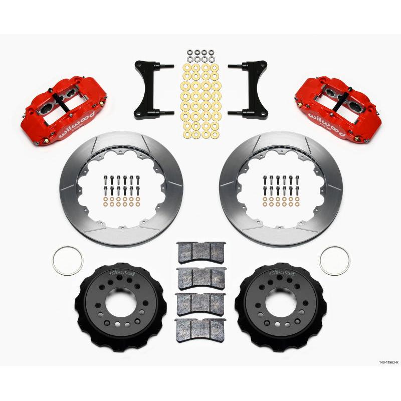 Wilwood Narrow Superlite 6R Front Hat Kit 12.88in Red 93-96 Mazda RX7 - T1 Motorsports