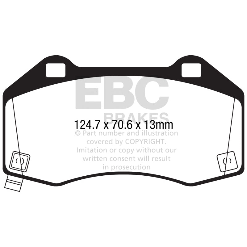 EBC Redstuff Brake Pads -  2017+ Fiat 124 Spider 1.4L Turbo Abarth - Front Brake Pads