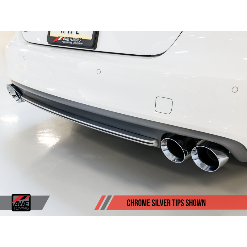 AWE Tuning Audi C7 / C7.5 S7 4.0T Touring Edition Exhaust - Polished Silver Tips