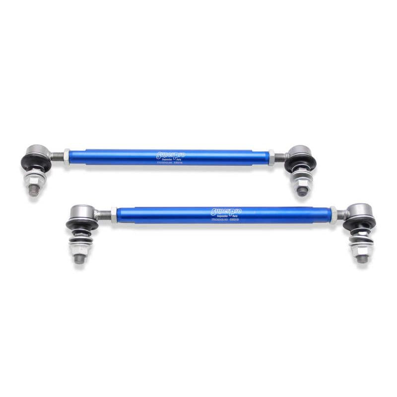 SuperPro 2018 Kia Stinger Base Front HD Adjustable End Link Set (12mm Studs 300mm-345mm) - T1 Motorsports