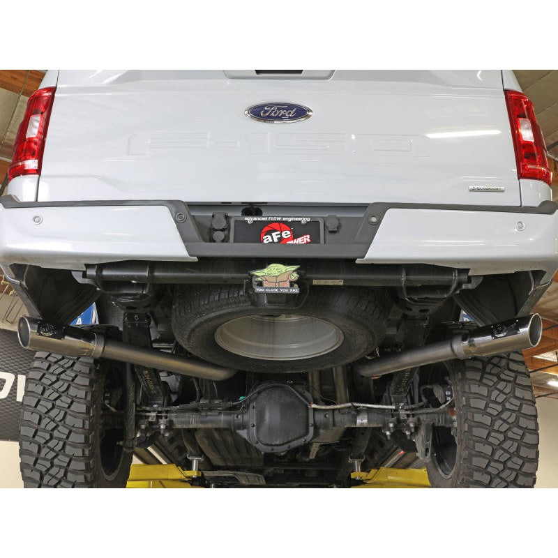 aFe Vulcan 3in 304 SS Cat-Back Exhaust 2021 Ford F-150 V6 2.7L/3.5L (tt)/V8 5.0L w/ Black Tips