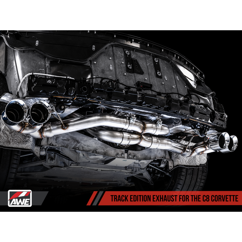 AWE Tuning 2020 Chevrolet Corvette (C8) Track Edition Exhaust - Quad Diamond Black Tips