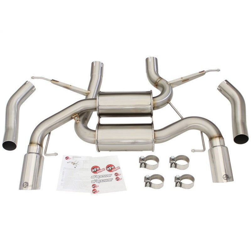 aFe MACHForce XP 2.5in Axle Back Stainless Exhaust w/ Polished Tips 07-13 BMW 335i 3.0L L6 (E90/92)