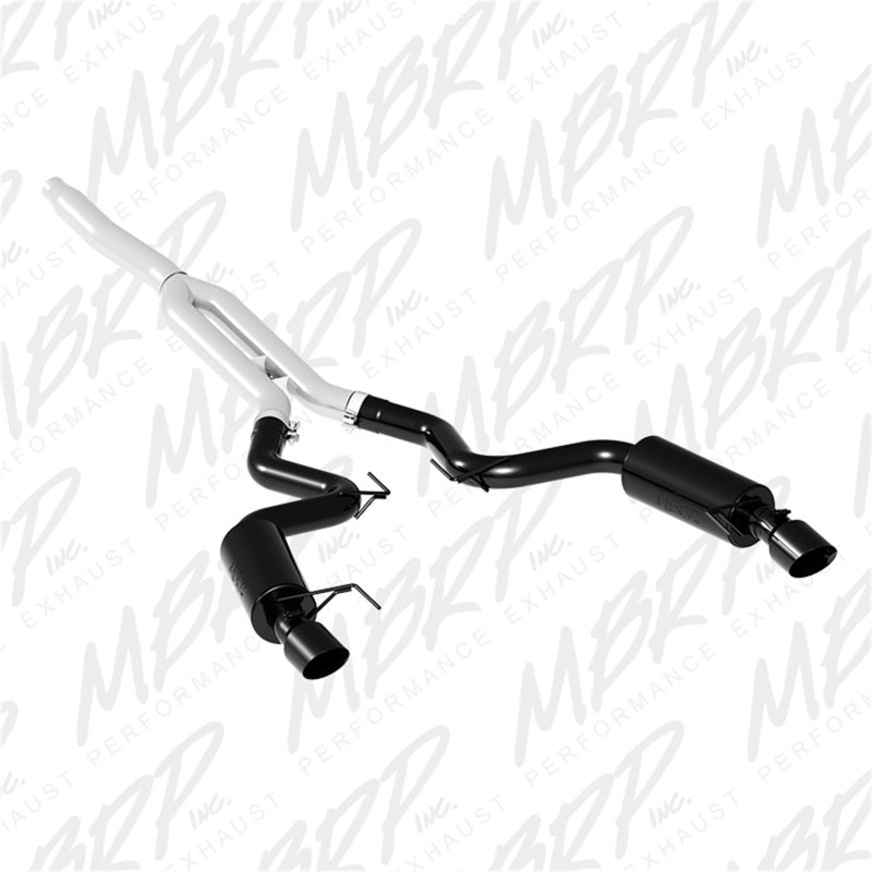 MBRP 15-19 Ford Mustang EcoBoost 2.3L Black 3in Cat Back Dual Split Rear Exit (Race Version) - T1 Motorsports