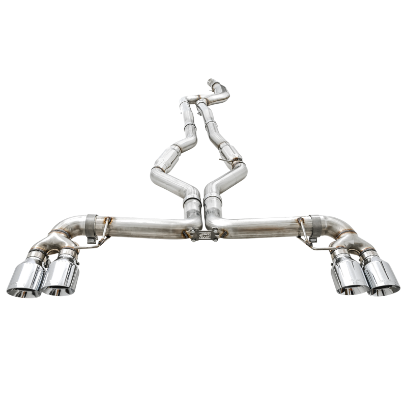 AWE Tuning 2019+ BMW M340i (G20) Track Edition Exhaust - Quad Chrome Silver Tips