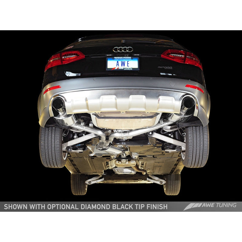 AWE Tuning Audi B8.5 All Road Touring Edition Exhaust - Dual Outlet Polished Silver Tips - T1 Motorsports