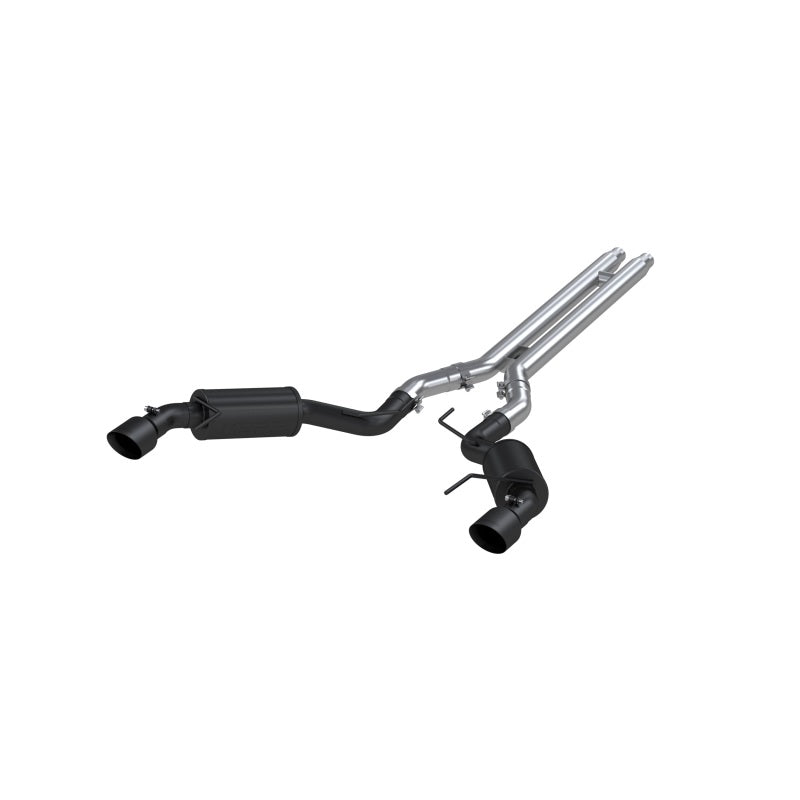 MBRP 15 Ford Mustang GT 5.0 3in Cat Back Dual Split Rear Street Version 4.5in Tips - Black Coated - T1 Motorsports