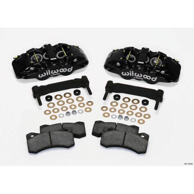 Wilwood AERO6 Front Caliper & Bracket Kit - Black 97-13 C5/C6 Corvette w/ OEM HD/Z51 Rotors - T1 Motorsports