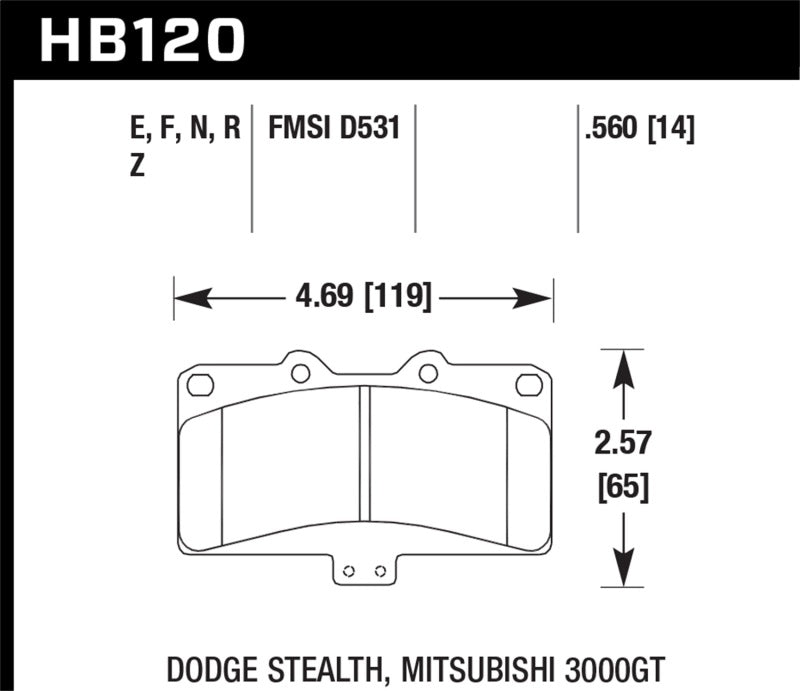 Hawk Mitsubishi 3000 GT VR4/ Dodge Stealth R/T 4WD Blue 9012 Race Front Brake Pads - T1 Motorsports