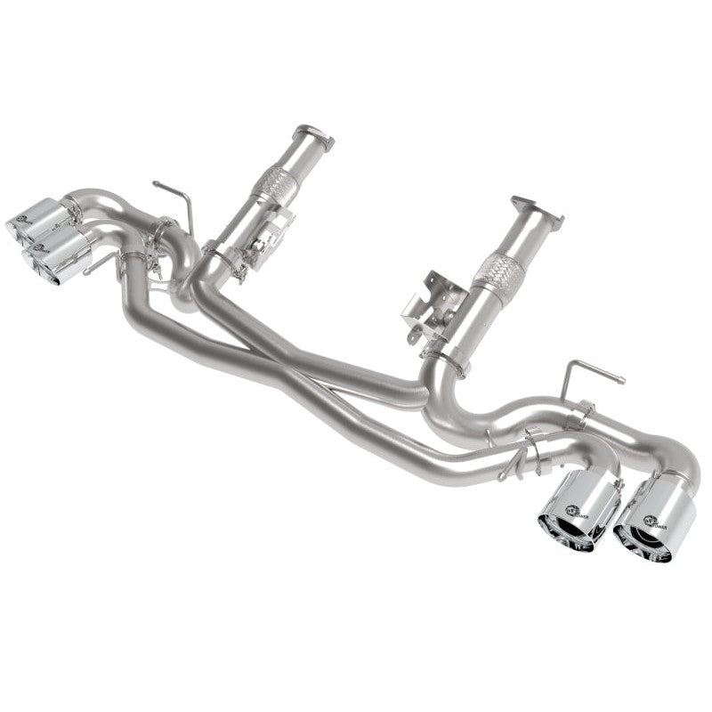 aFe MACH Force-Xp 3in to 2-1/2in 304SS Cat-Back (No Muff.) 2020 Chevy Corvette 6.2L- Polished Tip