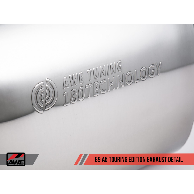 AWE Tuning Audi B9 A5 Touring Edition Exhaust Dual Outlet - Diamond Black Tips (Includes DP)