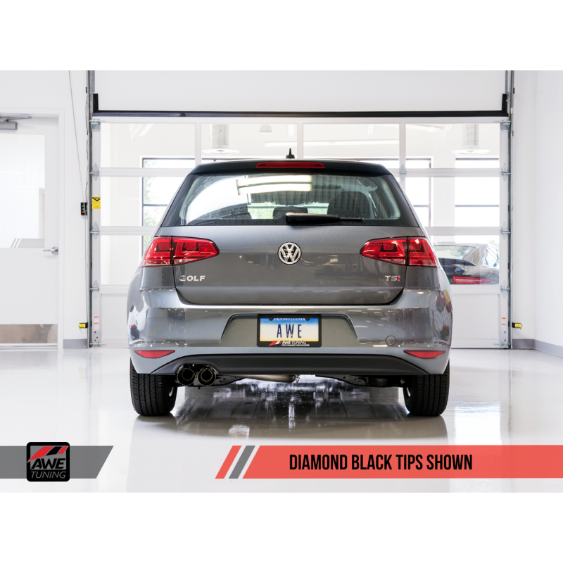 AWE Tuning VW MK7 Golf 1.8T Touring Edition Exhaust w/Diamond Black Tips (90mm) - T1 Motorsports