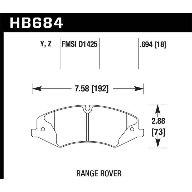 Hawk 10-13 Range Rover/Range Rover Sport Supercharged LTS Front Brake Pads - T1 Motorsports