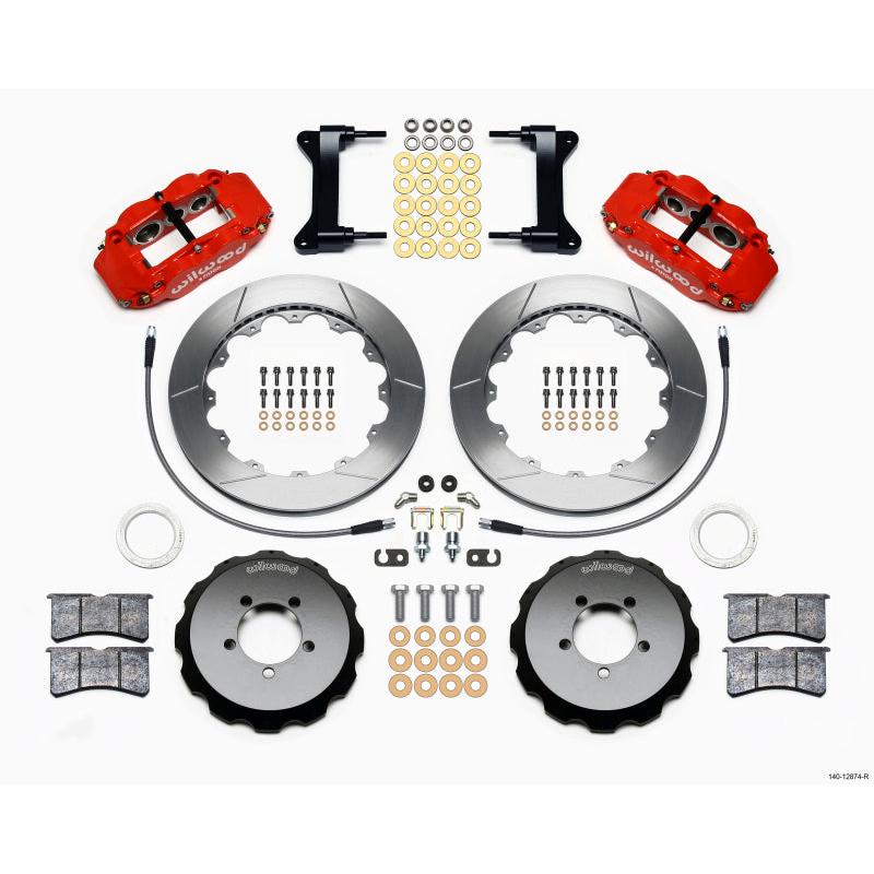 Wilwood Narrow Superlite 6R Front Hat Kit 13.06in Red 1999-2012 Subaru WRX w/Lines - T1 Motorsports