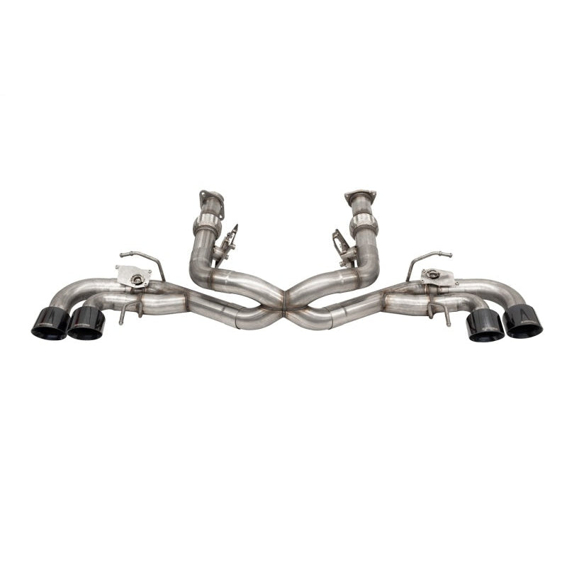 Corsa 3in Valved Cat-Back Exhaust (Valve Delete) (No Muffler) w/Black Tips - 2020-2024 Corvette C8