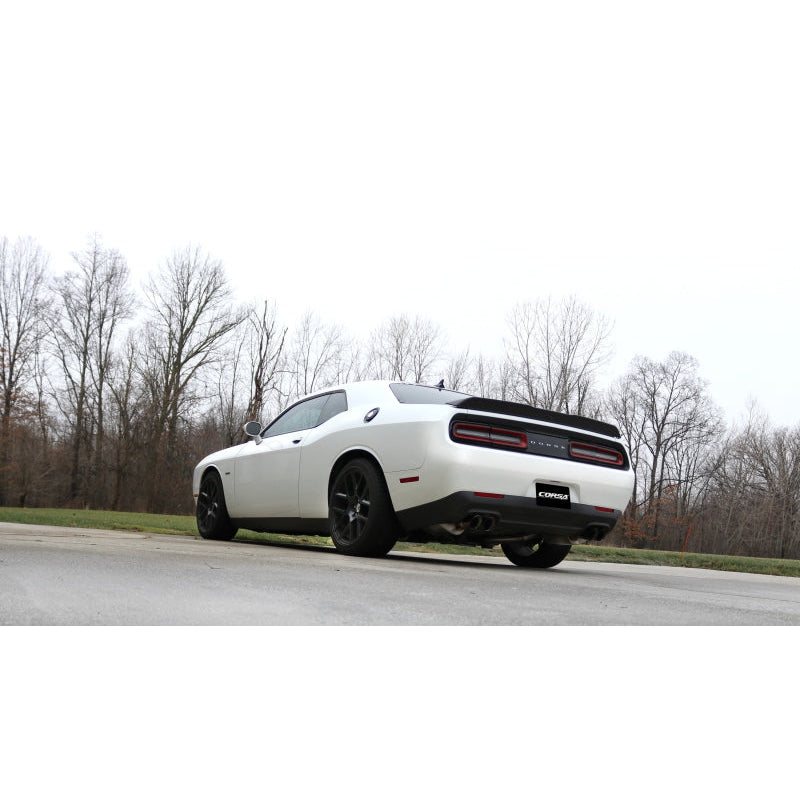 Corsa 15-17 Dodge Challenger Xtreme Cat-Back Dual Rear Exit with Twin 3.5in Polished Pro-Series Tips - T1 Motorsports