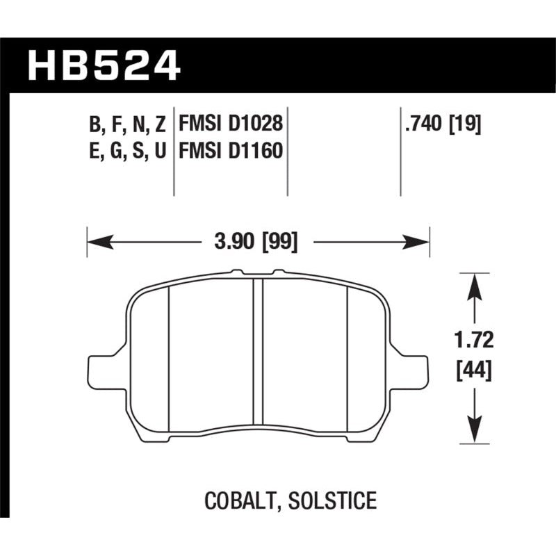 Hawk 05-07 Cobalt SS / 08-09 HHR / 04+ Malibu / 07A+ G5 GT / 06+ G6 / HPS Street Front Brake Pads - T1 Motorsports