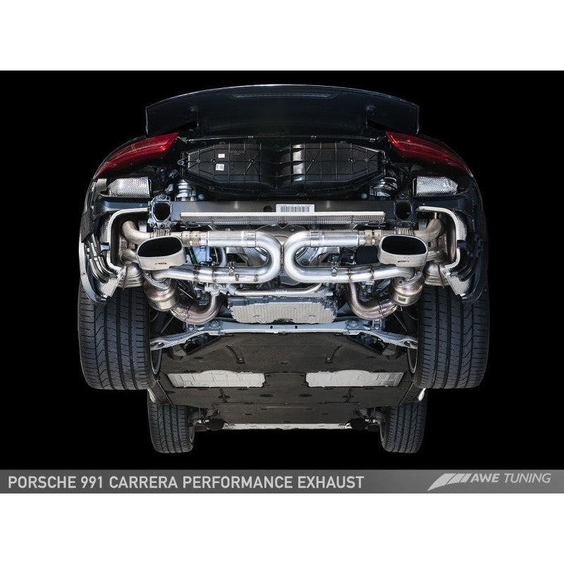 AWE Tuning 991 Carrera Performance Exhaust - Use Stock Tips