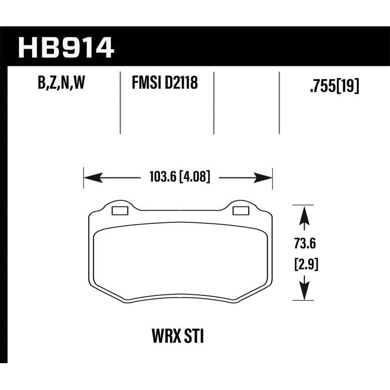 Hawk 2018 Subaru WRX STI DTC-30 Rear Brake Pads - T1 Motorsports
