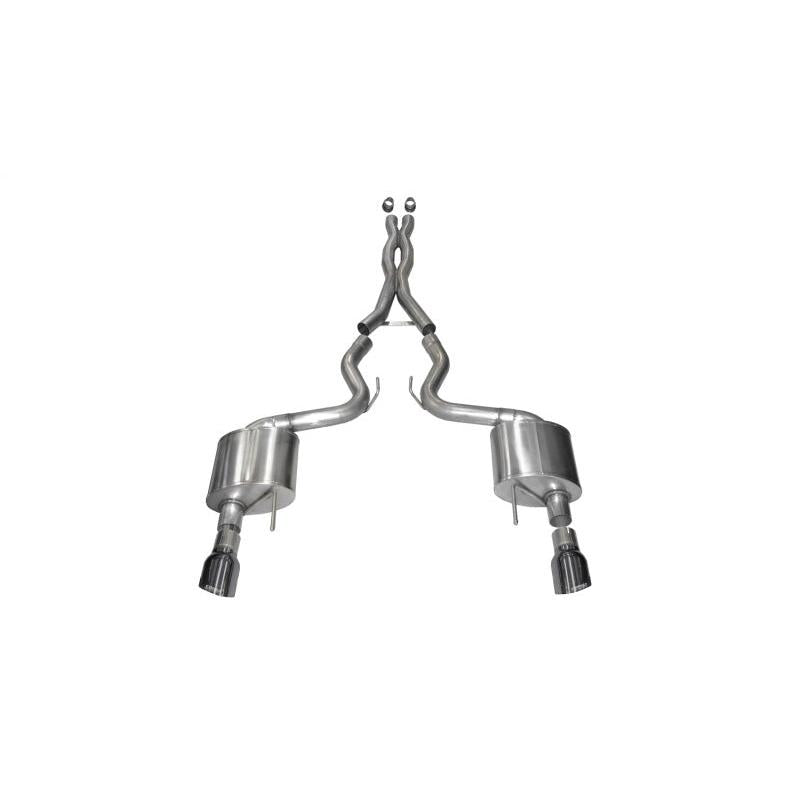 Corsa 3in Xtreme Cat-Back Exhaust Dual Rear Exit w/ Gun Metal Tips - 2015-2017 Ford Mustang GT Coupe 5.0L
