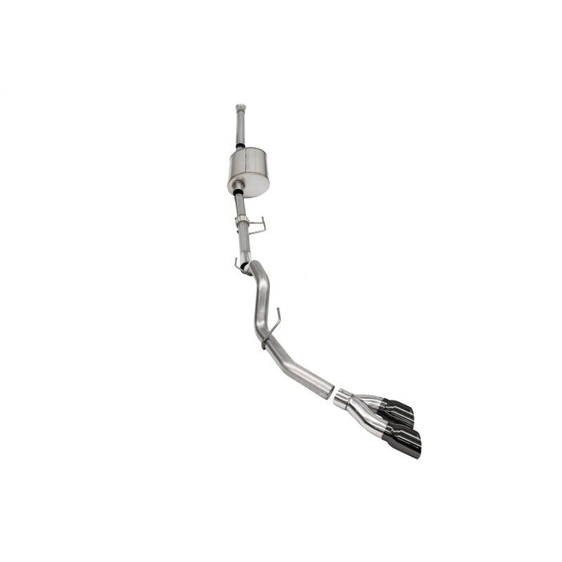 Corsa Sport Cat-Back Single Side Exit - Black Tips - 2021-2024 Ford F-150 3.5L V6