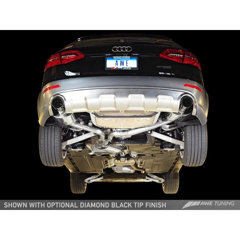 AWE Tuning Audi B8.5 All Road Touring Edition Exhaust - Dual Outlet Polished Silver Tips - T1 Motorsports