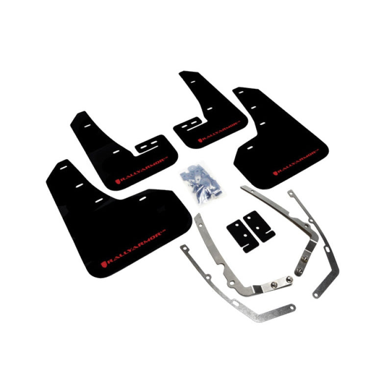 Rally Armor 15-21 VW Golf/GTI/TSI Black UR Mud Flap w/ Red Logo - T1 Motorsports