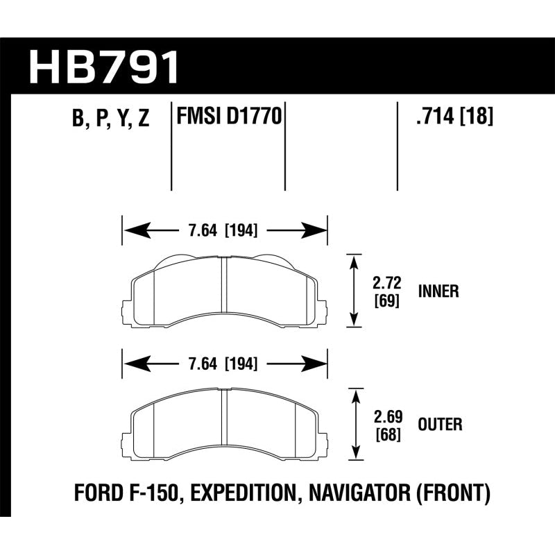 Hawk 14-16 Ford F-150 HPS 5.0 Front Brake Pads - T1 Motorsports