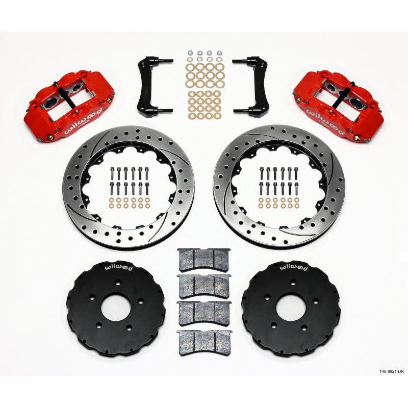Wilwood Narrow Superlite 6R Front Hat Kit 13.06in Drill Red 2005-up Corvette C6 - T1 Motorsports