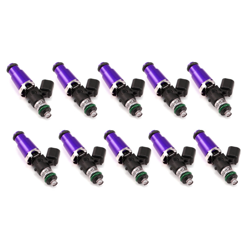 Injector Dynamics 1340cc Injectors - 60mm Length - 14mm Purple Top - 14mm Lower O-Ring (Set of 8) - T1 Motorsports