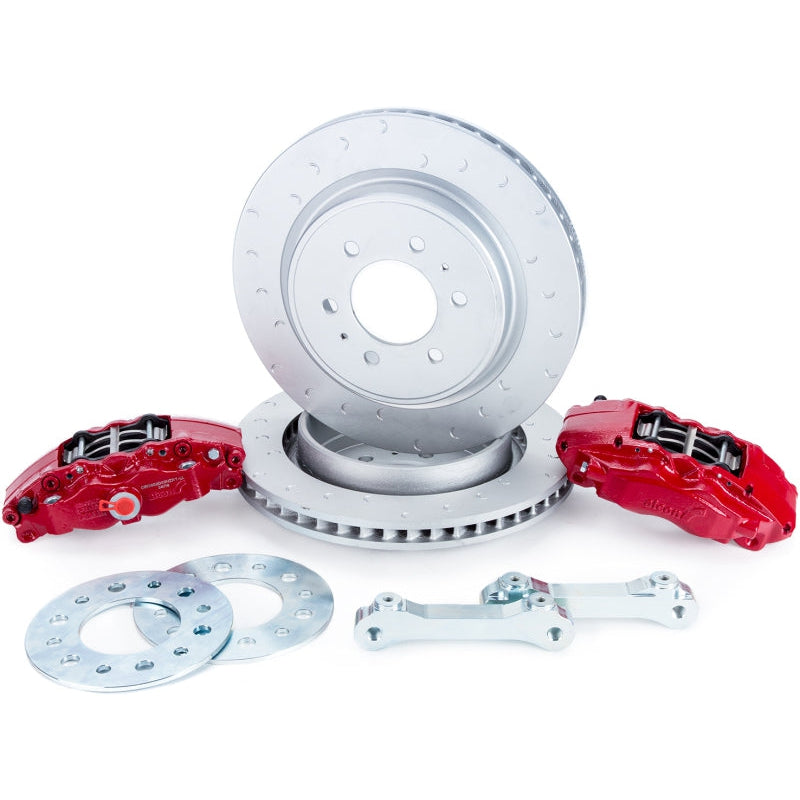 Alcon 10-14 & 17-18 Raptor/09-17 F150 360x32 Rotors 4-Piston Red Rear Brake Kit w/o Elect Park Brake - T1 Motorsports