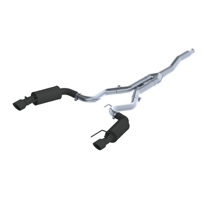 MBRP 15-18 Ford Mustang EcoBoost 2.3L Black 3in Cat Back Dual Split Rear Exit (Street Version) - T1 Motorsports