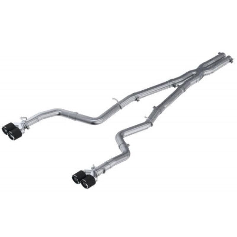 MBRP 15-16 Dodge Challenger 5.7L HEMI SS 3in Quad Split Rear Exit w/ Carbon Fiber Tips - T304 - T1 Motorsports