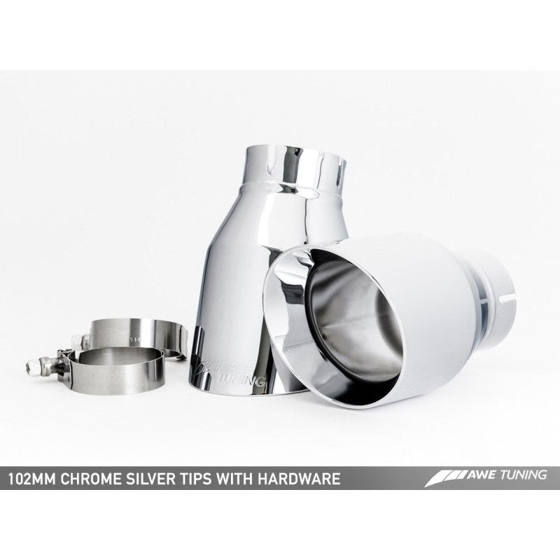 AWE Tuning Audi C7.5 A6 3.0T Touring Edition Exhaust - Quad Outlet Chrome Silver Tips - T1 Motorsports