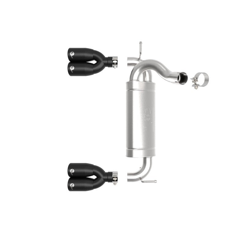 aFe Vulcan Series 2.5in 304 SS Axle-Back Exhaust Black 07-18 Jeep Wrangler (JK) V6-3.6/3.8L
