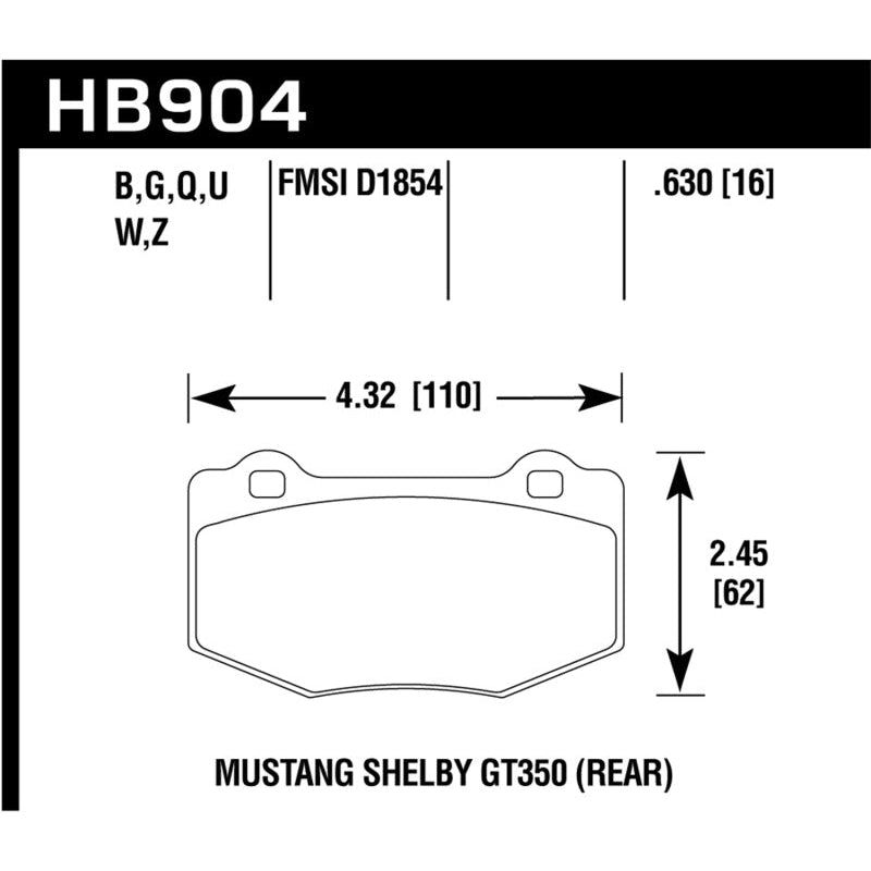 Hawk 15-17 Ford Mustang DTC-30 Rear Race Pads - T1 Motorsports