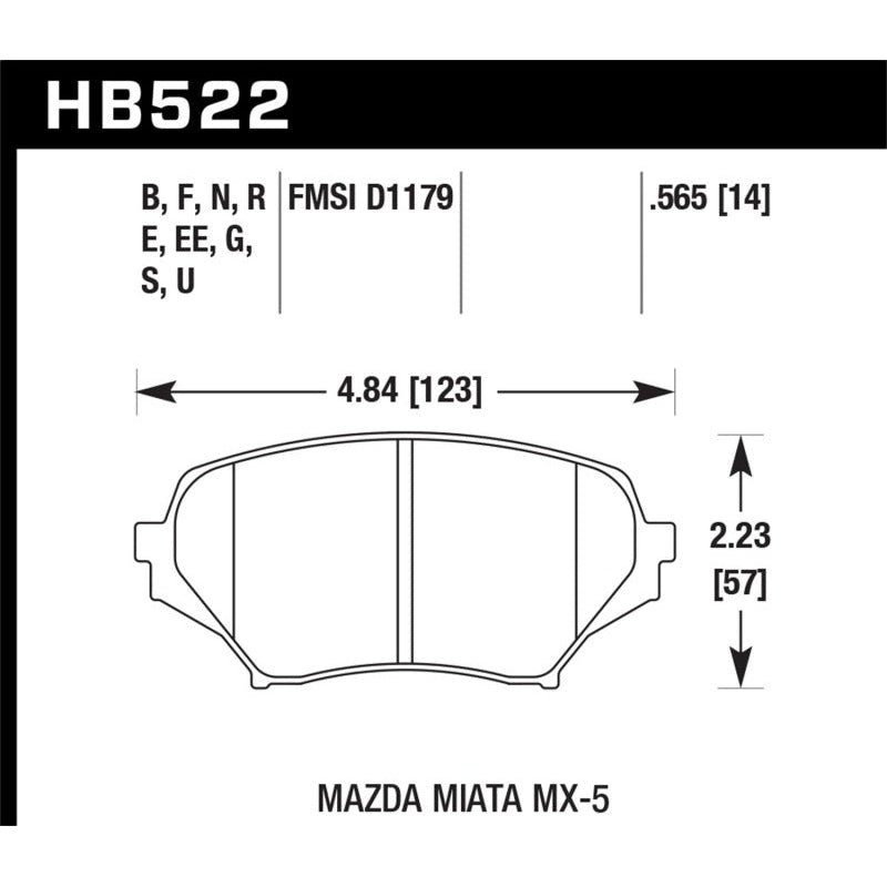 Hawk 2006-2006 Mazda MX-5 Miata Club Spec HPS 5.0 Front Brake Pads - T1 Motorsports