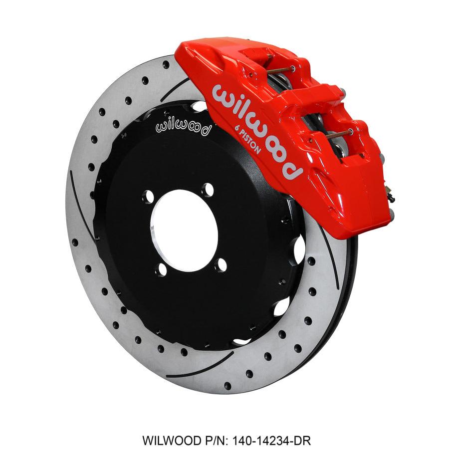 Wilwood Dynapro 6 Front Hat Kit 12.88in Drilled Red 2016-Up Mazda MX5 Miata w/ Lines - T1 Motorsports