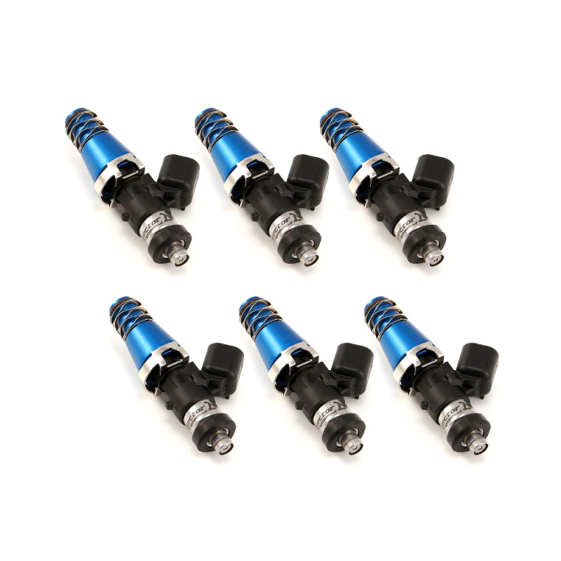 Injector Dynamics 1700cc Injectors - 60mm Length - 11mm Blue Top - Denso Lower Cushion (Set of 6) - T1 Motorsports